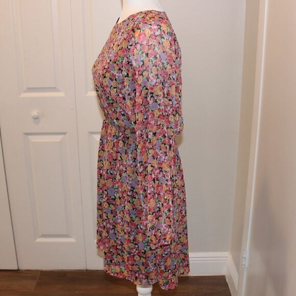 WAYF Revolve Long Sleeve Floral Mini Dress Women Size Small - Picture 9 of 16